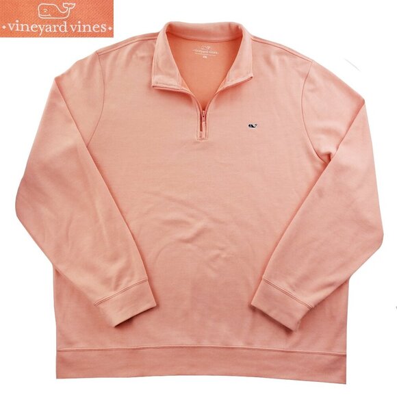 Vineyard Vines Shep Shirt Pullover 1/4 Zip Whale Salmon Men's 2XL - Picture 1 of 12